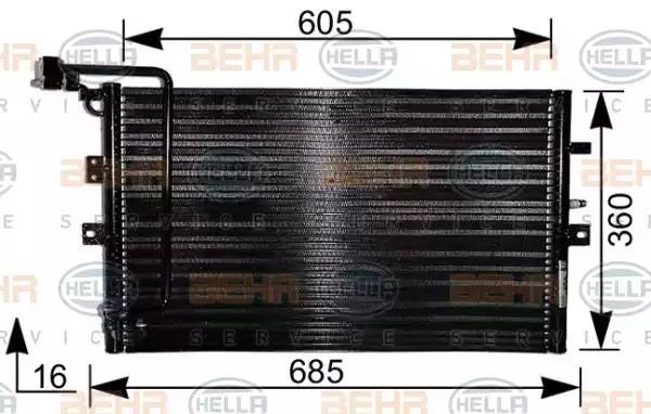Конденсатор, кондиционер 8FC351036571 HELLA