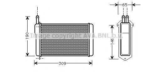 Теплообменник, отопление салона LA6009 AVA