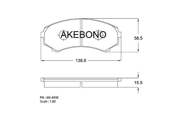 Колодки тормозные дисковые AN493K AKEBONO