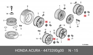 Колпак декоративный колесного диска 44732TL0G00 HONDA