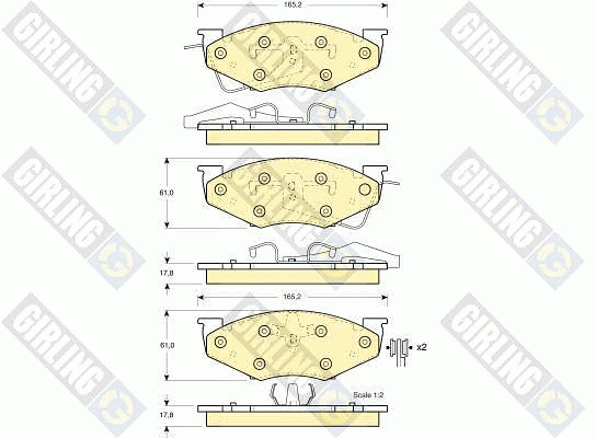 Комплект тормозных колодок, диско 6140085 GIRLING