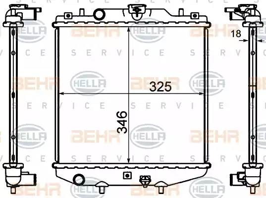 Радиатор, охлаждение двигател 8MK 376 724-591 HELLA