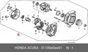 Генератор 31100P0AA01 HONDA