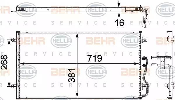 Конденсатор, кондиционер 8FC351303701 HELLA
