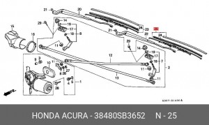 Щетка стеклоочистителя 38480SB3652 HONDA
