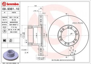 Тормозной диск 09.9361.10 BREMBO