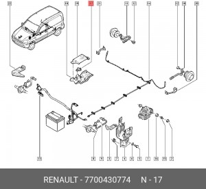 Датчик, продольная ускорение; Датчик, поперечное ускорение 7700430774 RENAULT