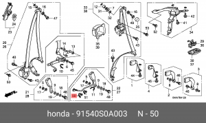 Держатель проводов 91540S0A003 HONDA
