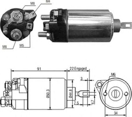 Тяговое реле, стартер 940113050168 MAGNETI MARELLI