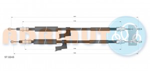 Трос ручного тормоза 570243 ADRIAUTO
