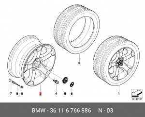 Диск колеса 36 11 6 766 886 BMW