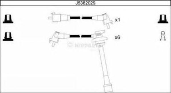 Ккомплект проводов зажигания J5382029 H B JAKOPARTS NIPPARTS