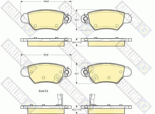 Комплект тормозных колодок, диско 6113524 GIRLING