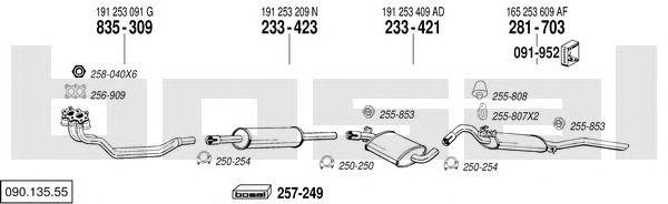 Система выпуска ОГ 09013555 BOSAL