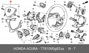 Подушка безопасности 77810TL0G82ZA HONDA