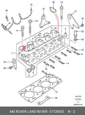 Направляющая втулка клапана ETC8003 LAND ROVER