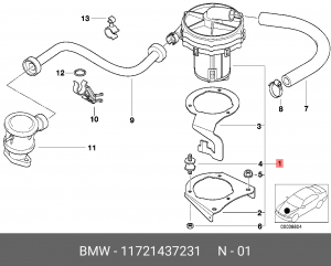 Насосный модуль дополнительного воздуха 11 72 1 437 231 BMW