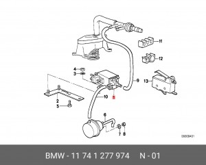 Клапан, управление рециркуляция ОГ 11 74 1 277 974 BMW