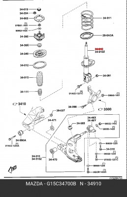 Амортизатор подвески G15C34700B MAZDA