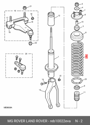 Пружина ходовой части REB10022EVA MG ROVER LAND ROVER