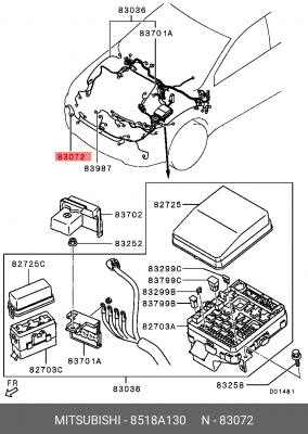Жгут проводов противотуманной фары 8518A130 MITSUBISHI