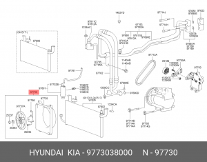 Вентилятор, конденсатор кондиционера 9773038000 HYUNDAI KIA