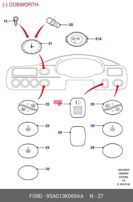 Регулятор, регулировка угла наклона фар 95AG13K069AA FORD