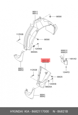 Подкрылок 8682117000 HYUNDAI KIA