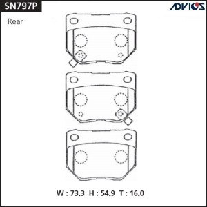 Колодки тормозные дисковые SN797P ADVICS