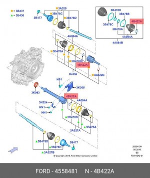 Кольцо стопорное 4558481 FORD