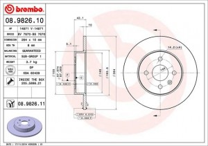 Тормозной диск 08.9826.10 BREMBO