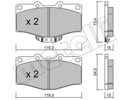 Комплект тормозных колодок, диско 22-0242-0 METELLI