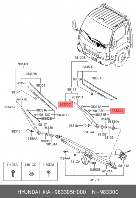 Форсунка стеклоомывателя 983305H000 HYUNDAI KIA