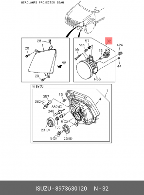 Противотуманная фара 8-97363-012-0 ISUZU