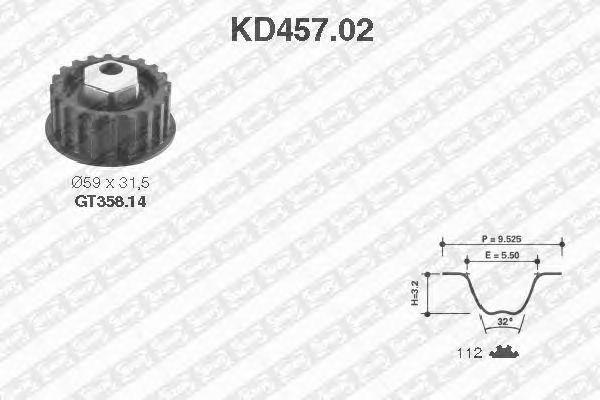 Комплект ремня ГРМ KD45702 NTN SNR