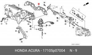 Прокладка, впускной коллектор 17105P07004 HONDA