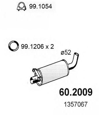 Предглушитель выхлопных газов 602009 ASSO