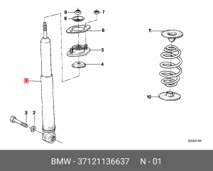 Амортизатор подвески 37 12 1 136 637 BMW