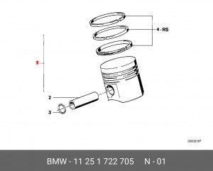 Поршень ДВС 11 25 1 722 705 BMW