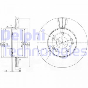 Тормозной диск BG2345 DELPHI