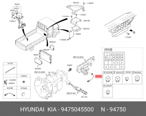 Датчик давления масла 9475045500 HYUNDAI KIA