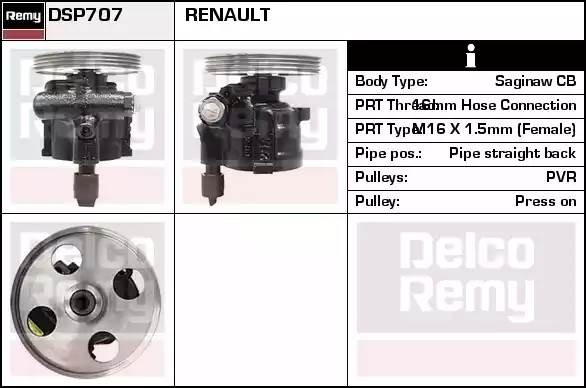 Гидравлический насос, рулевое управление DSP707 DELCO REMY