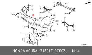 Бампер задний 71501TL0G00ZJ HONDA