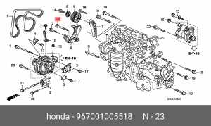 Болт крепления 967001005518 HONDA