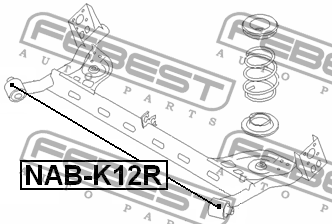 Сайлентблок задней балки NAB-K12R FEBEST