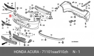 Бампер передний 71101SAA910ZH HONDA