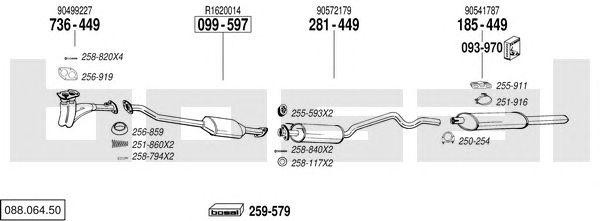 Система выпуска ОГ 08806450 BOSAL