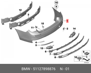 Бампер задний 51 12 7 898 876 BMW