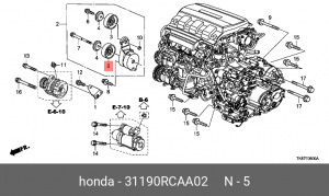 Ролик ремня приводного 31190RCAA02 HONDA