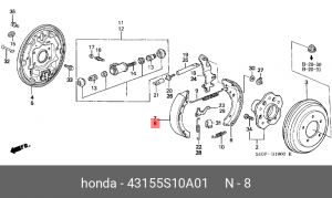 Комплект тормозных колодок 43155-S10-A01 HONDA